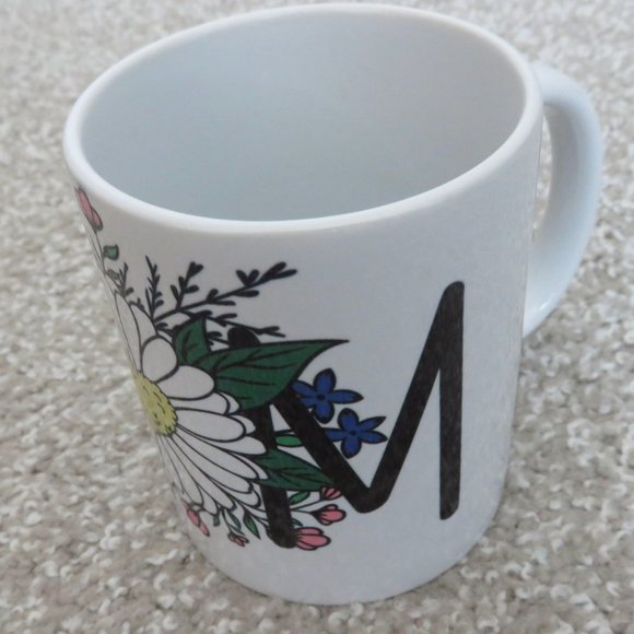 NWOT Initial "M" Floral Coffee Mug - Picture 2 of 4